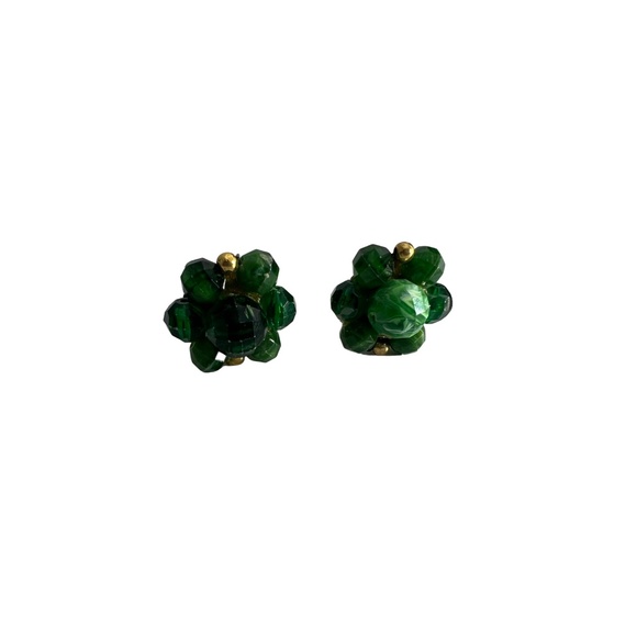 Vintage Green Hues Choker Necklace Earrings Set - Picture 8 of 10